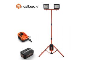 Redback Pachet ED40+EP20+EC20 Stand proiectoare LED, 2x20W, acumulator 40V/2Ah, incarcator 40V/2A